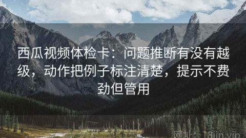 西瓜视频体检卡：问题推断有没有越级，动作把例子标注清楚，提示不费劲但管用