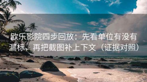 欧乐影院四步回放：先看单位有没有漏标，再把截图补上下文（证据对照）