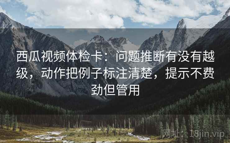 西瓜视频体检卡：问题推断有没有越级，动作把例子标注清楚，提示不费劲但管用