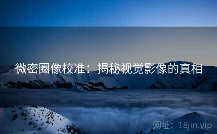 微密圈像校准:揭秘视觉影像的真相 微密圈像校准:揭秘视觉影像的真相